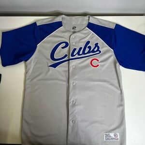 Chicago Cubs Dynasty Men’s Grey MLB Baseball Jersey - Size Large